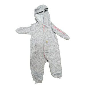Carhartt Baby Hooded Zip-Up‎ Coverall 3M Heather Gray Cotton/Polyester